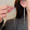 925 Silver Needle Korean Fashion Long Chain Tassel Earrings For Women Metal Earing Jewelry Trending Women's Drop Earrings