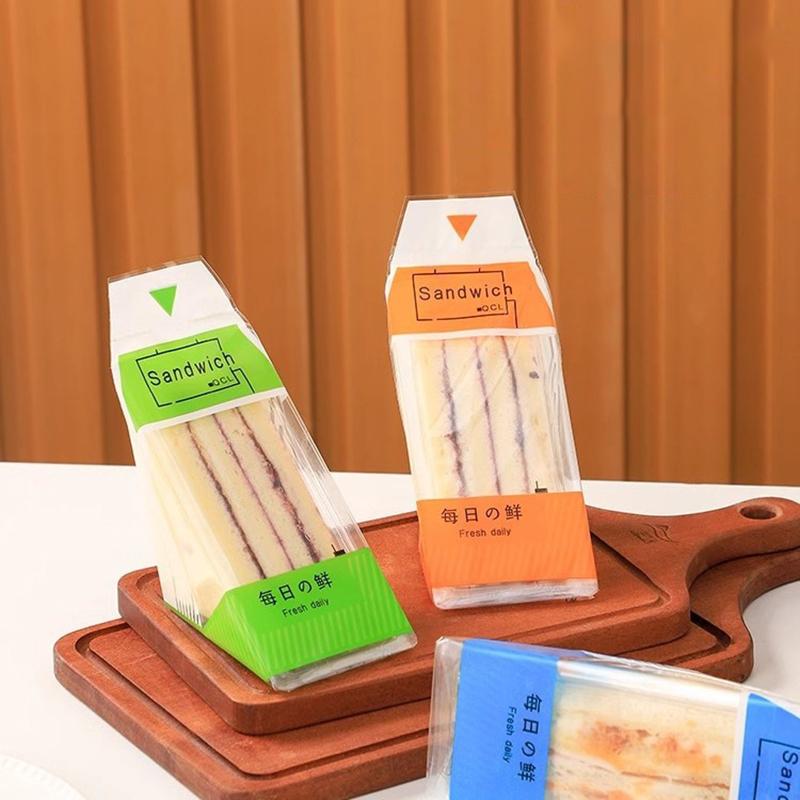 100 шт. прозрачный треугольный пакет для тостов одноразовые коммерческие пакеты для упаковки сэндвичей легко разрываемые обертки для сэндвичей для хлебных пакетов