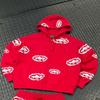 Mens Floral Print Zip-Up Hoodie Sweatshirt Joggers Set Streetwear Casual Outfit