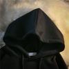 S~3XL Harajuku Gothic Hoodies Women Men Black Sweatwear Top Street Hip-hop Dark Black Hooded Sweater Women Thin Loose Long Sleeved Top