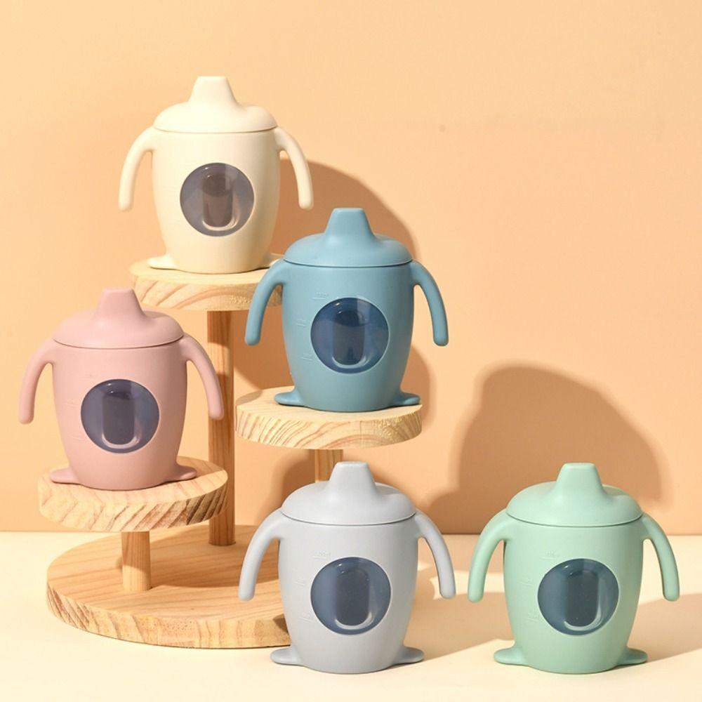 Silicone Baby Silicone Sippy Cup Learning Cup Transparent Cups Fashion Cartoon Water Bottle Baby