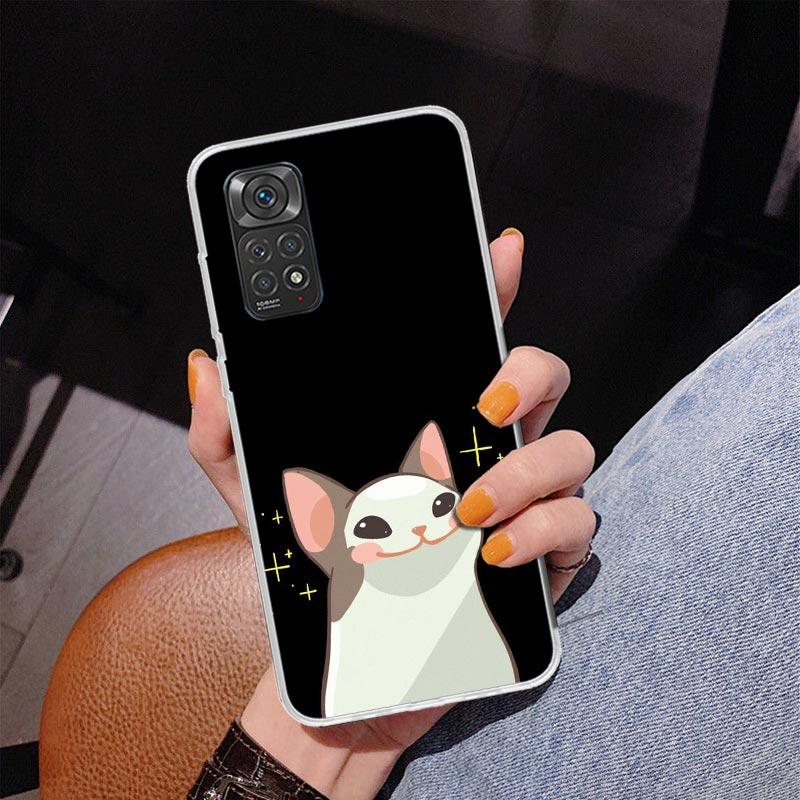 Милый Мультяшный Счастливый Кот Чехол для Телефона для Xiaomi Redmi Note 15 14 14S 13 Pro Plus 12 12S 11S 11E 10S 10 11T 5G Уникаль