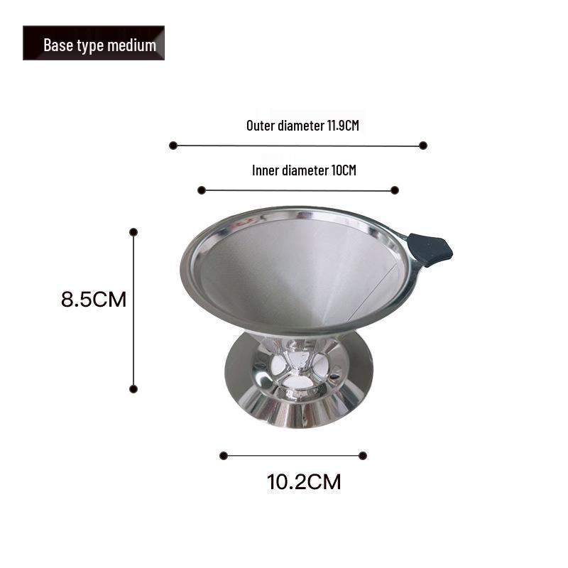 Двухслойная воронка-фильтр для кофе пуровер из нержавеющей стали - Безбумажная капельная