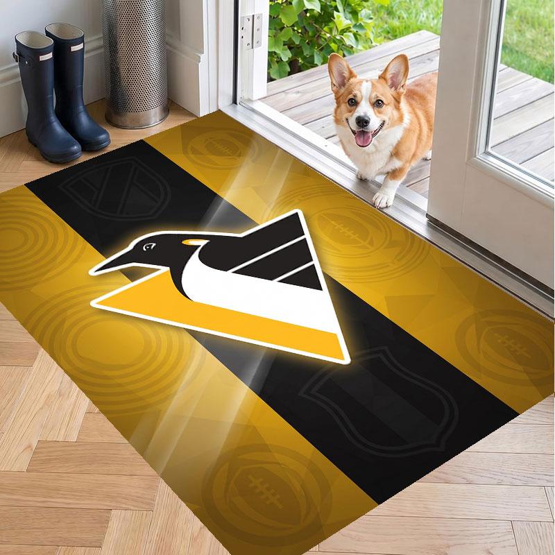 Soft Floor Carpet Pittsburgh Penguins Pattern Area Rug Decorative Mat For Home Room Decoration
