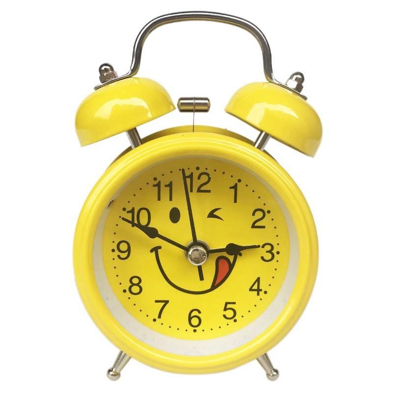 Childrens School Desk Alarm Clock With Metal Frame And Night Light Feature