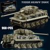 Военный Танк Тигр WW2 MOC Основной Боевой Танк Армии Фигурки Солдат Набор Строительных Блоков Кирпичей Для Детей Мальчиков Игрушки Подарки