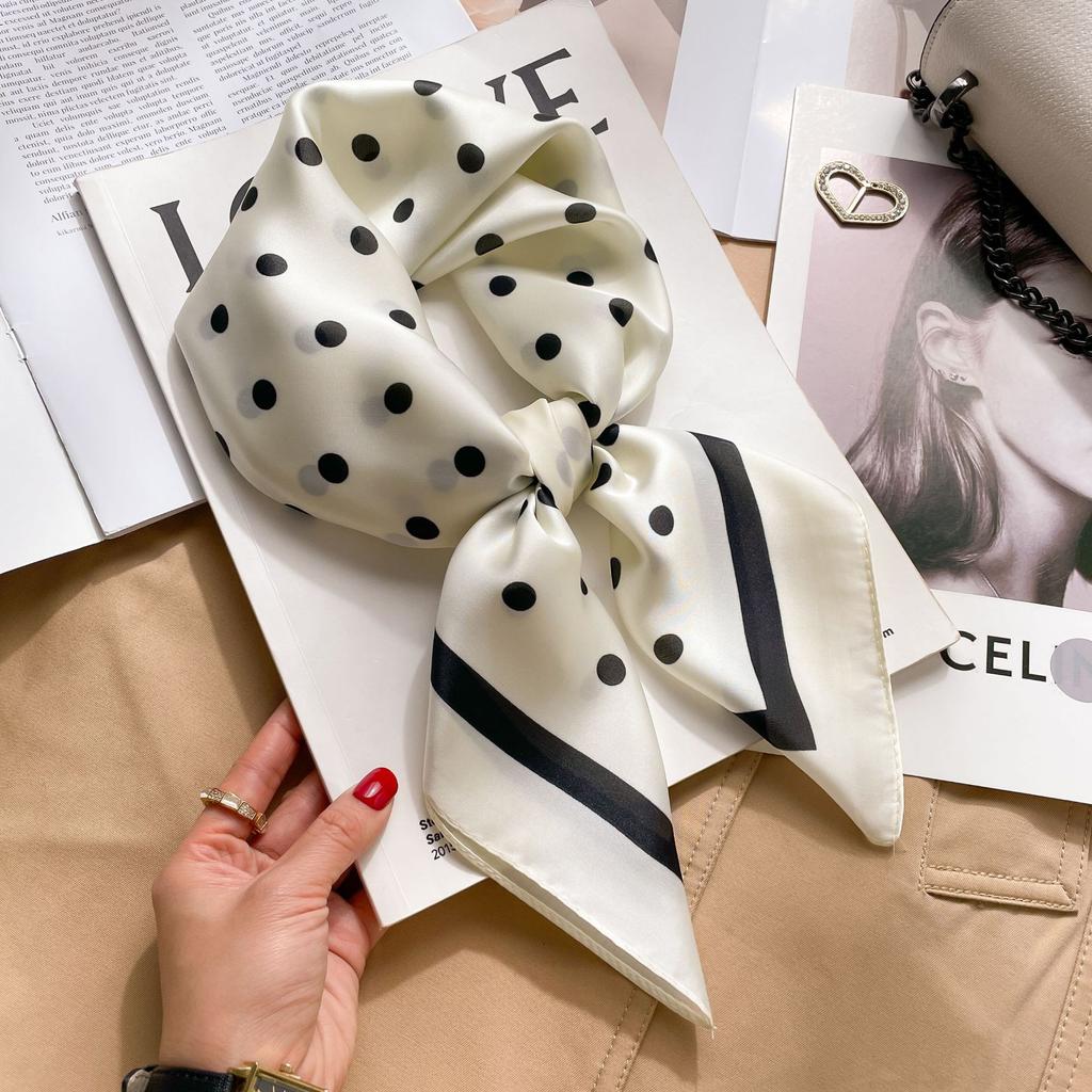 Spring And Summer Satin Long Scarf For Women Sunscreen Shawl Fashionable Beauty Scene Satin Long Scarf Versatile Travel Scarf