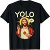 Иисус Христос YOLO ЖЕСТЬ Мем Смешная Христианская Пасхальная Футболка