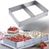 Adjustable Mousse Ring DIY Cake Decorating Mould Square Cake Mold Stainless Steel Bakeware Dessert Baking Tool Outdoor Tableware