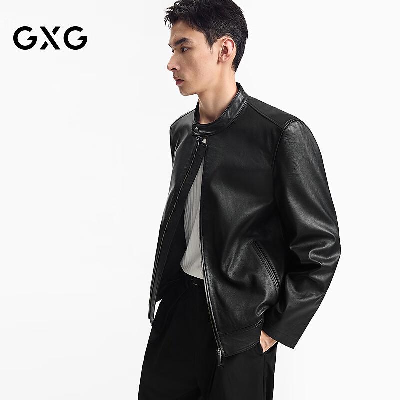 Мужская кожаная куртка Harrington GXG приталенного кроя