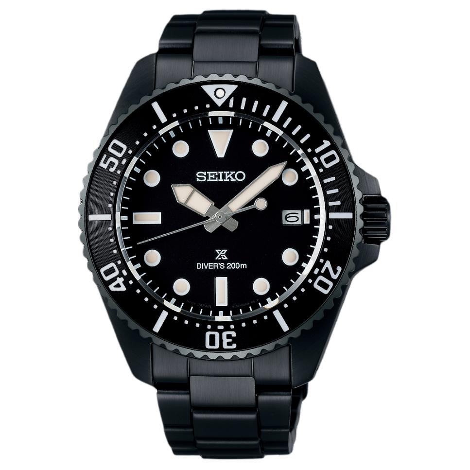 Seiko Коллекция Prospe Водонепроницаемые 200M Солнечные Кварцевые Часы с Браслетом из Нержавеющей Стали SNE599P1