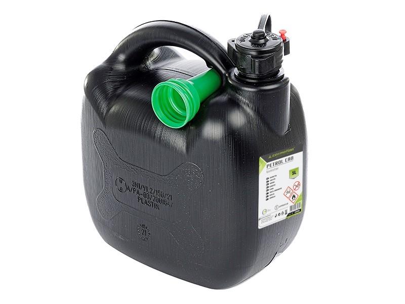 Plastic Fuel Canister, 5L, Oval, Black
