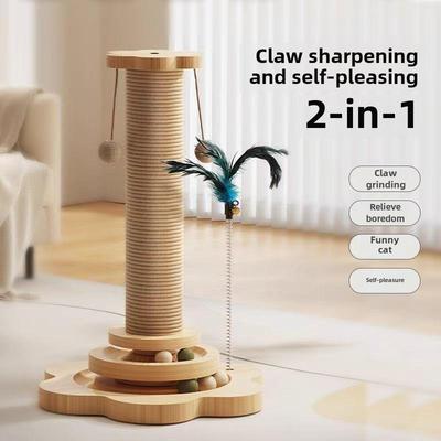 Рама для лазанья из пеньковой веревки для кошек: Доска-когтеточка без крошек и саморазвлекательная игрушка с когтеточкой.