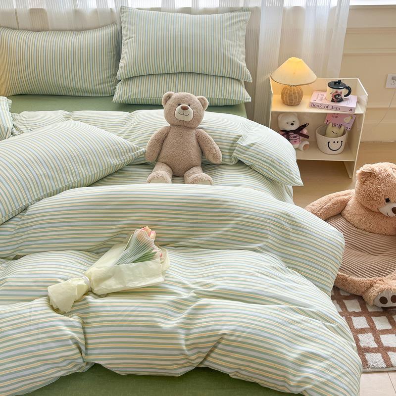 Маленький комплект из четырех предметов из чистого хлопка для спальни, сетчатый комплект из трех предметов