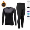 Women's Fleece-Lined Yoga Set: Warm Long Sleeve & Leggings for Fall/Winter Fitness