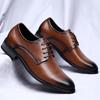 Fashion Men Classic Leather Shoes Retro Derby Shoes Lace Up Men Business Dress Office Leather Shoe Flats Men Fashion Wedding Party Shoes