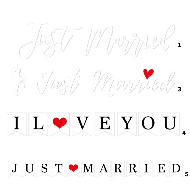 Съемные наклейки на свадебный автомобиль 'Just Married' Виниловые наклейки Для вечеринки в честь помолвки Домашние украшения Наклейки на окна Подарок
