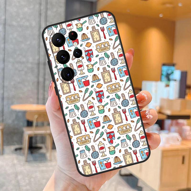 Чехол для телефона с рисунком кухонных ножей шеф-повара для Samsung Galaxy S25 S24 S22 S21 S20 S23 Ultra S9 S10 Plus S25 FE Задняя крышка
