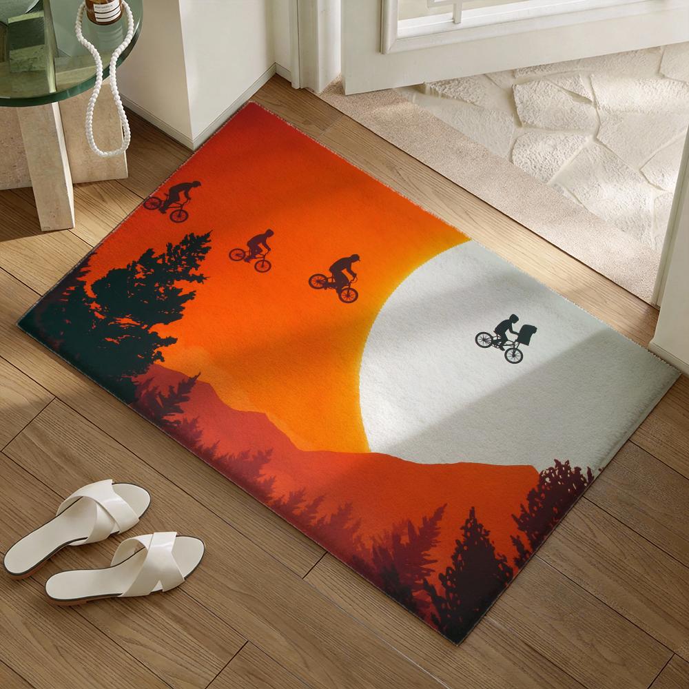 MovieE.T. Floor Mat Soft Flannel Non-Slip Door Mat - Thickened Rug for Living Room Home Decor