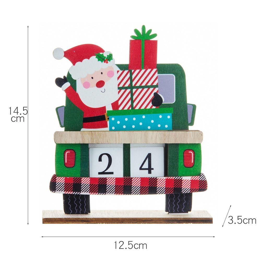 Santa Claus Santa Calendar Ornaments Wooden Car Wooden Ornament Christmas Advent Calendar  Home