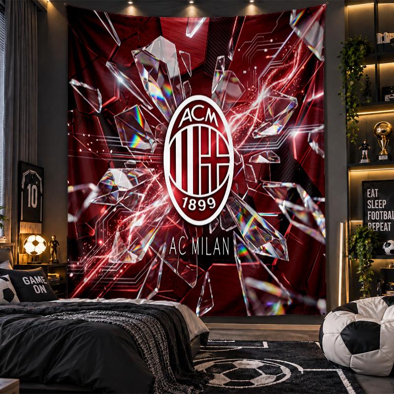 Wall Hanging Tapestry AC Milan Print Cloth for Living Room Bedroom Home Decor