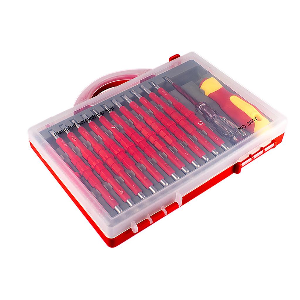 Изолированный набор отверток Phillips Slotted Torx Hex Набор отверток с кейсом Магнитные Электрические отвертки Inter