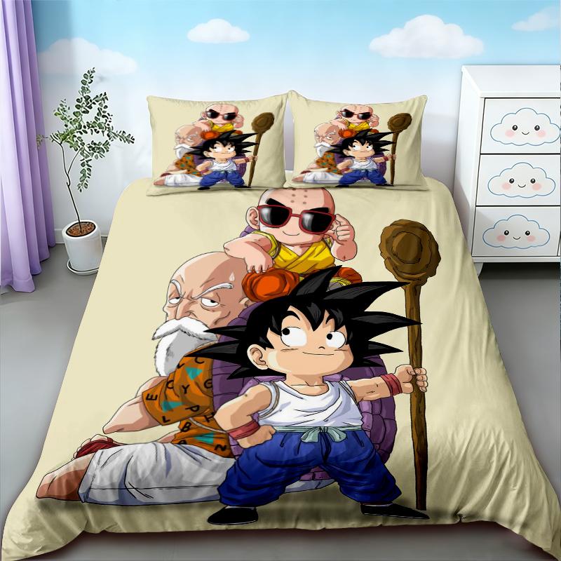 Аниме Dragon Ball 3 шт. Пододеяльник Гуку Мультяшный Комплект Постельного Белья Детский Чехол на Одеяло Размер Queen King для Спальни Домашний Декор
