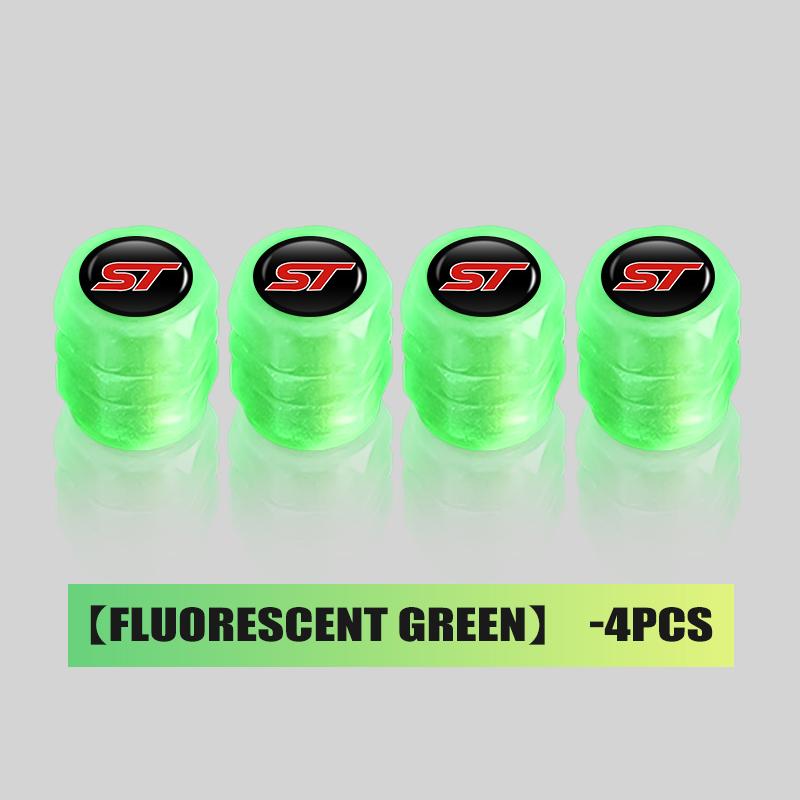 4/6/10pcs Car Tire Fluorescent Dustproof Wheel Valve Stem Caps For Ford Falcon Fusion Escape Ecosport Fusion Explorer Expedition