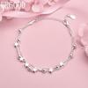 925 Sterling Silver Checkered Chain Star Bracelet Wedding Jewelry