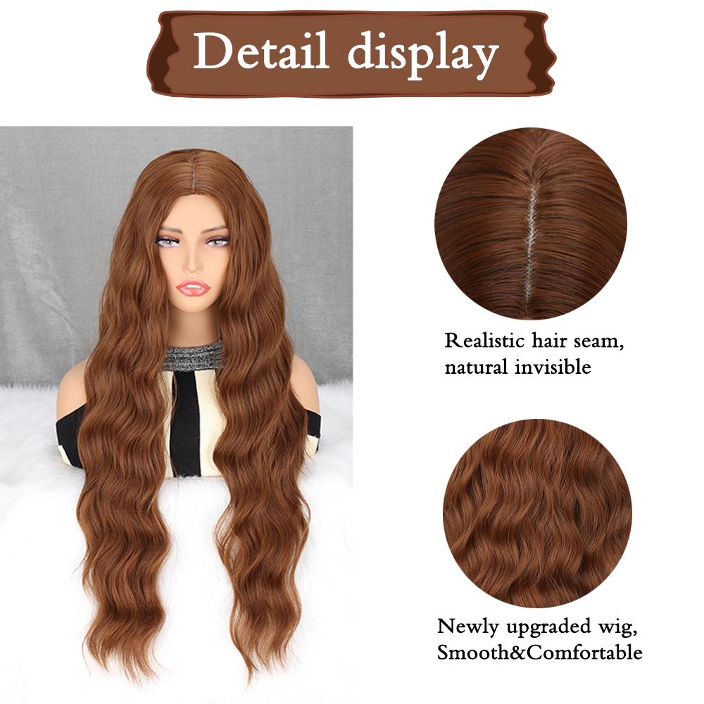 Синтетический натуральный длинный волнистый парик для наращивания волос коричневый парик термостойкий парик для женщин повседневный