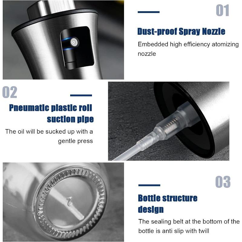 Распылитель масла для приготовления пищи, распылитель оливкового масла Mister объемом 200 мл, бутылка-распылитель из нержавеющей стали, портативный распылитель масла, кухонные гаджеты