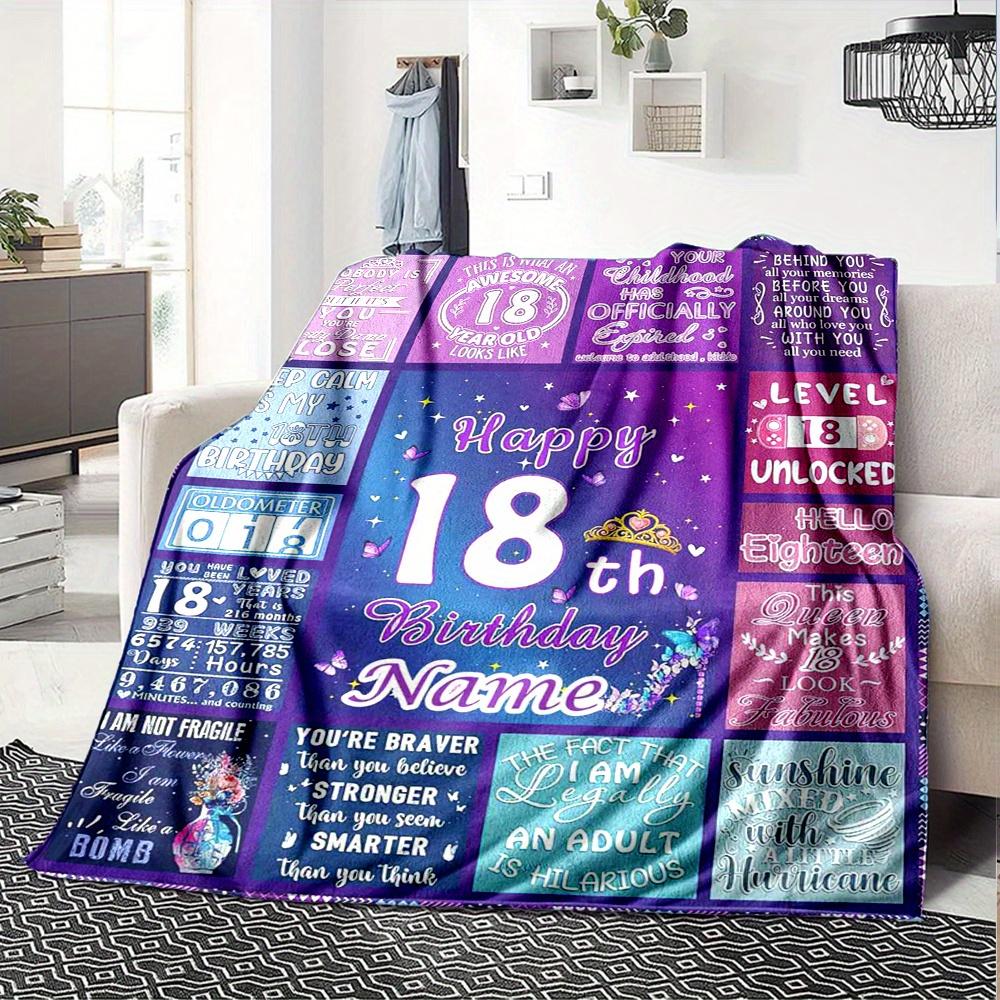 Happy 18Th Birthday Home Blankets Comfortable Soft Lightweight Allseason Multipurpose Blanket For Picnics Sofas Offices Beds Living Rooms Gifts For