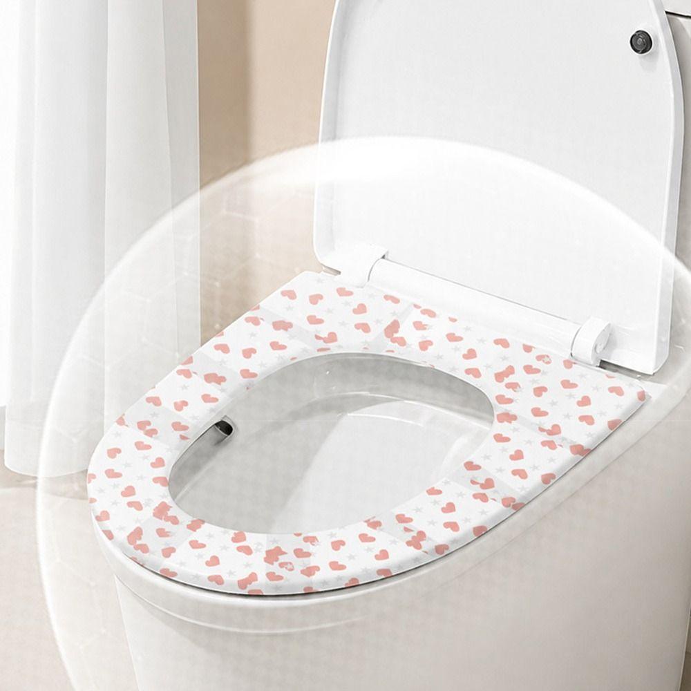 Portable Disposable Toilet Cover Heart Shaped Seat Protector Toilet Cover Sticker Hotel Bathroom
