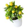 Yellow Pot Mini Lemon Tree Bonsai Artificial Plants Faux Desk Home Office Decor Indoor Green Realistic Fake Plant Nament No