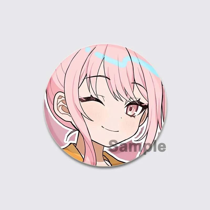 32/44/58mm Anime Mizuki Akiyama Badges Project SEKAI Brooch Round Brooches Jewelry Creative Art Pins for Backpack Decor Gift Accessory