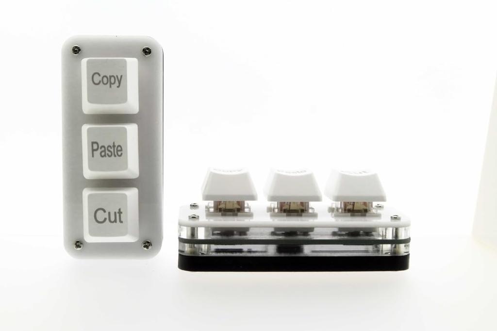 XYZA Tiny Keyboard, CopyPaste Cut Keyboard, 3 Keys, White