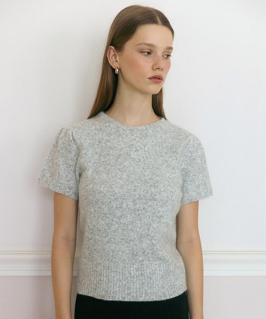 TTUDEMENT Angora Half Sleeve Pullover Mel Gray