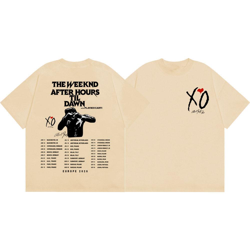 The Weeknd After Hours Til Dawn Tour 2026 Graphic T Shirt Hip Hop Vintage Short Sleeve Tshirts Men Women Casual Fashion Tshirt