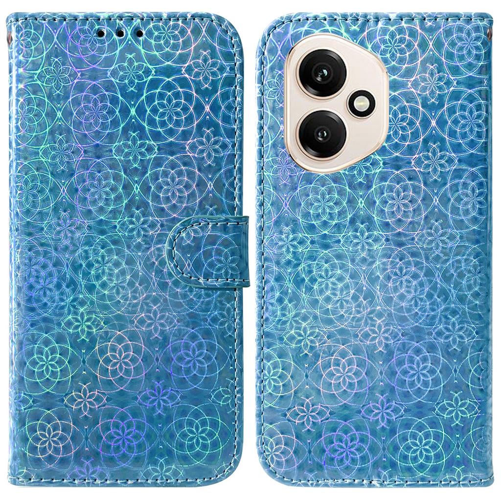 Для Honor 400 5G (Глобальный) Чехол-подставка Dazzling Flower Кожаный чехол для телефона с ремешком на запястье