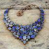 Sodalite Rough Necklace Electroformed Copper Necklace Adjustable Chain Necklace Lapis Lazuli Rough Gemstone Necklace Handmade Copper Jewelry