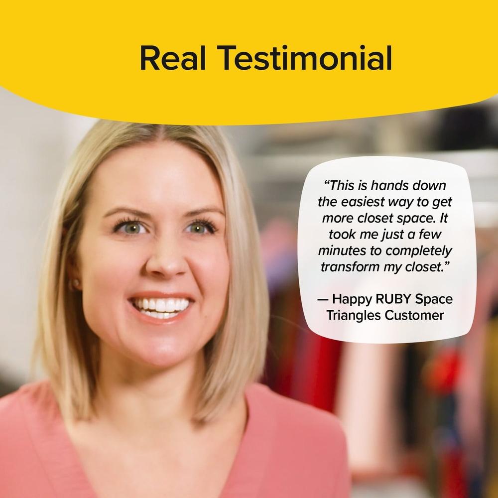 RUBY Space Triangles Closet Organizer Hanger Hooks Create Up To 3X More Storage Space Vertically Stack 18 Pack Easy To Use