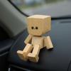 1/2Set Funny Shaking Legs Wooden Man Charming Little Wooden Figure Desktop Decor Ornaments Cute Car Dashboard Decor