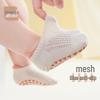 Сетчатые детские носки на весну и лето, бесшовные, с нескользящей подошвой, свободная резинка, короткие, в стиле лодочек