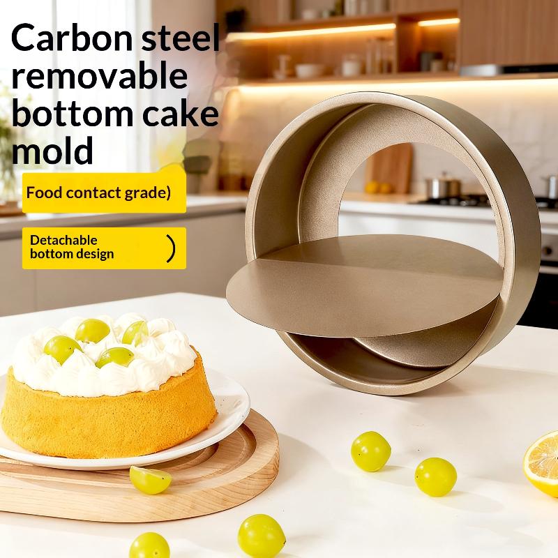 Round Cake Mold in Non-stick Aluminum Alloy with Removable Bottom Ideal for Professional Baking at Home