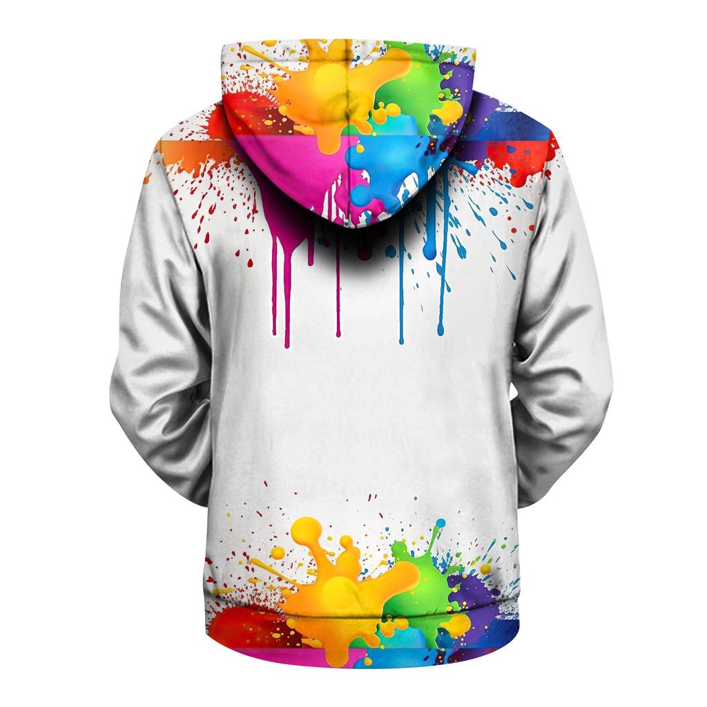 Модный свободный мужской и женский свитер с капюшоном с длинным рукавом и принтом