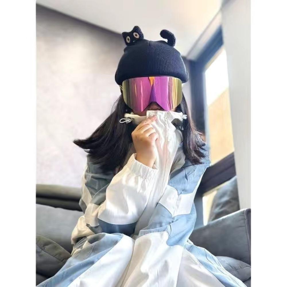 Ski Helmet Hat Cover Cute Cartoon Cat Ears Baby Same Single and Double Board Battery Helmet Cover Unisex