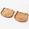 Animal Pattern Cartoon Dinner Tray Solid Wood Wood Food Dishes Children's Rice Plate  Meal