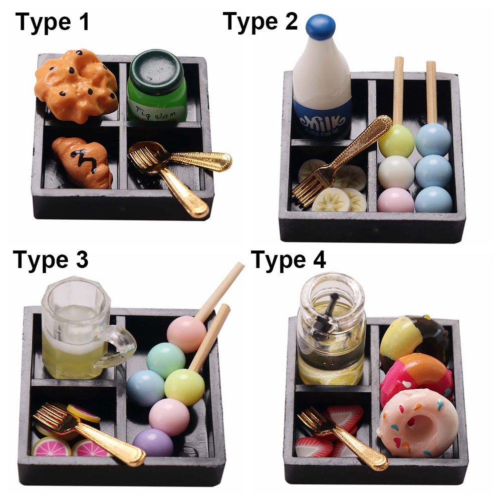 Scene Model Photo Props Doll Accessories Simulation Food Toy Miniature Snack Drink Dollhouse Bento