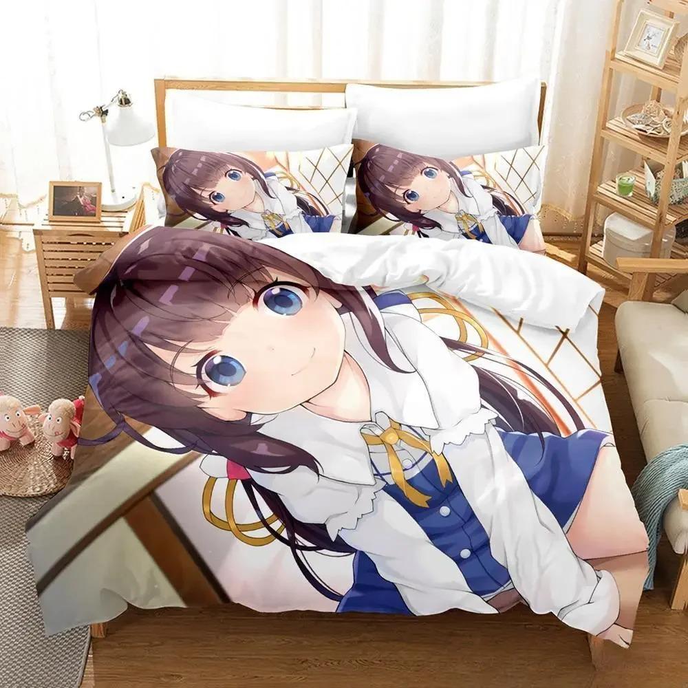 3D Anime The Ryuo's Work Is Never Done! Bedding Set Single Twin Full Queen King Size Bed Set Adult Kid Bedroom Duvet Cover Sets