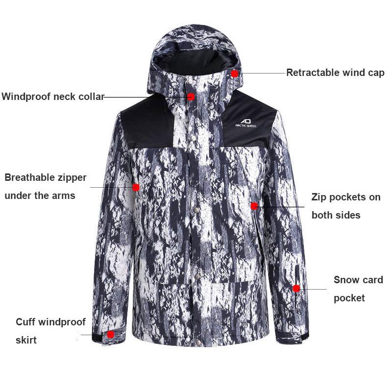 Лыжная куртка для мужчин, ветрозащитная теплая куртка для сноуборда, женская зимняя водонепроницаемая дышащая зимняя куртка